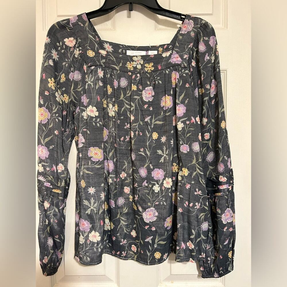 3 for 15.00 or 4 for 20.00 Lauren Conrad size medium blouse, gray with flowers